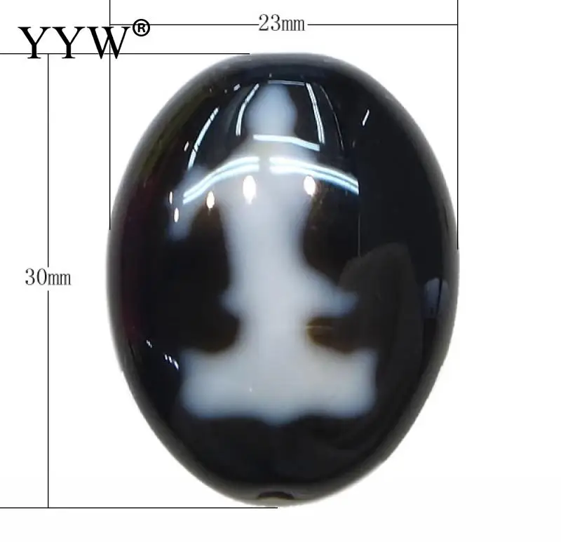 

23x30x9mm Kuanyin Natural Tibetan Dzi Beads Flat Oval Kuanyin & Two Tone Tibetan Beads For Making Diy Jewelry Bracelet Necklace