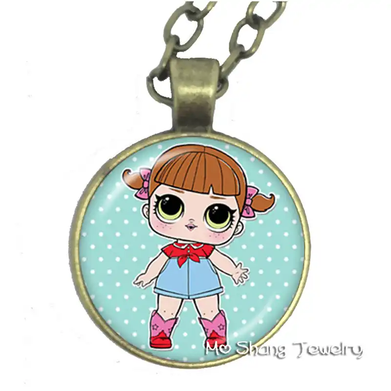 Yanhong Ювелирные изделия кукла стеклянный кулон ожерелье дисплей ручной детский сюрприз действия детский подарок на день рождения