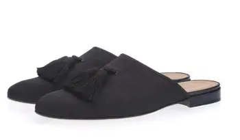 

Newest Men Fringe Tassel Slip-On Flats Slippers Luxury Handmade Loafers Shoes Fashion Smoking Mules Shoes Man EU39-EU46