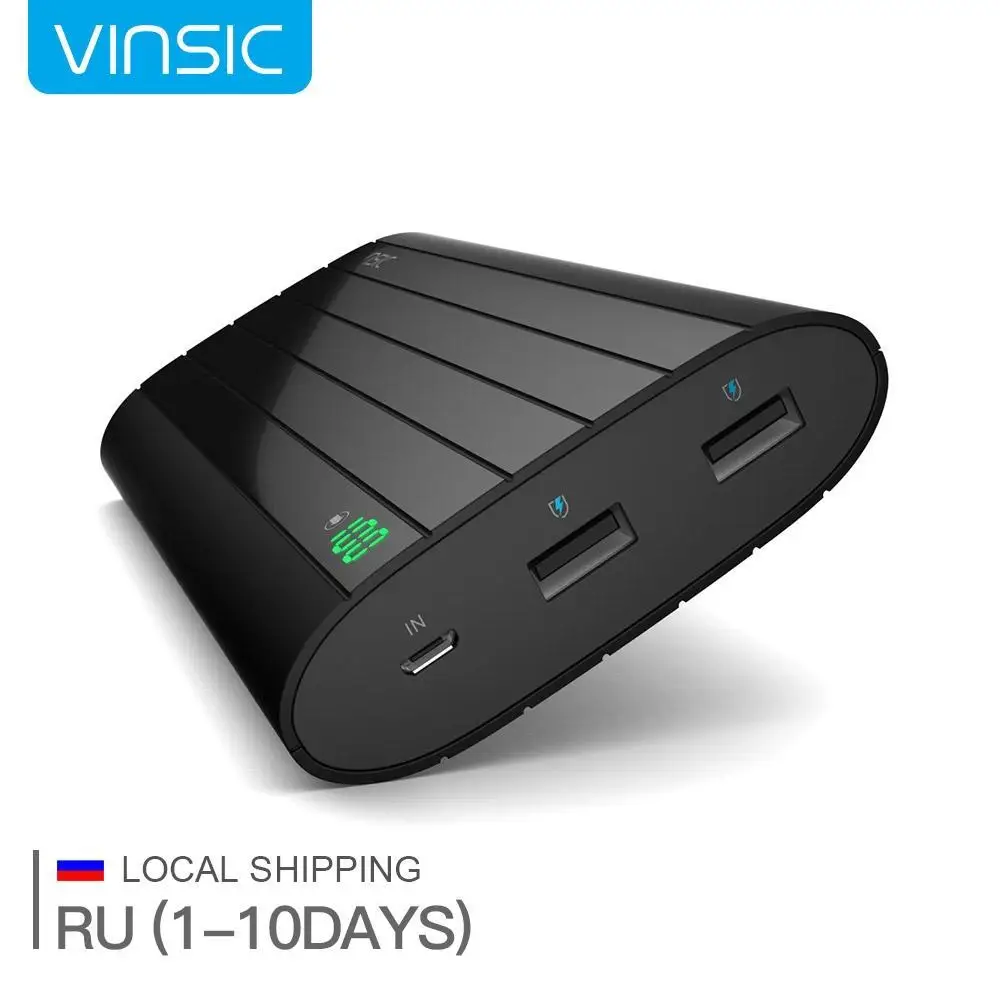 Vinsic Iron P6 20000 мАч Внешний Аккумулятор Внешнее зарядное устройство ЖК дисплей Dual USB