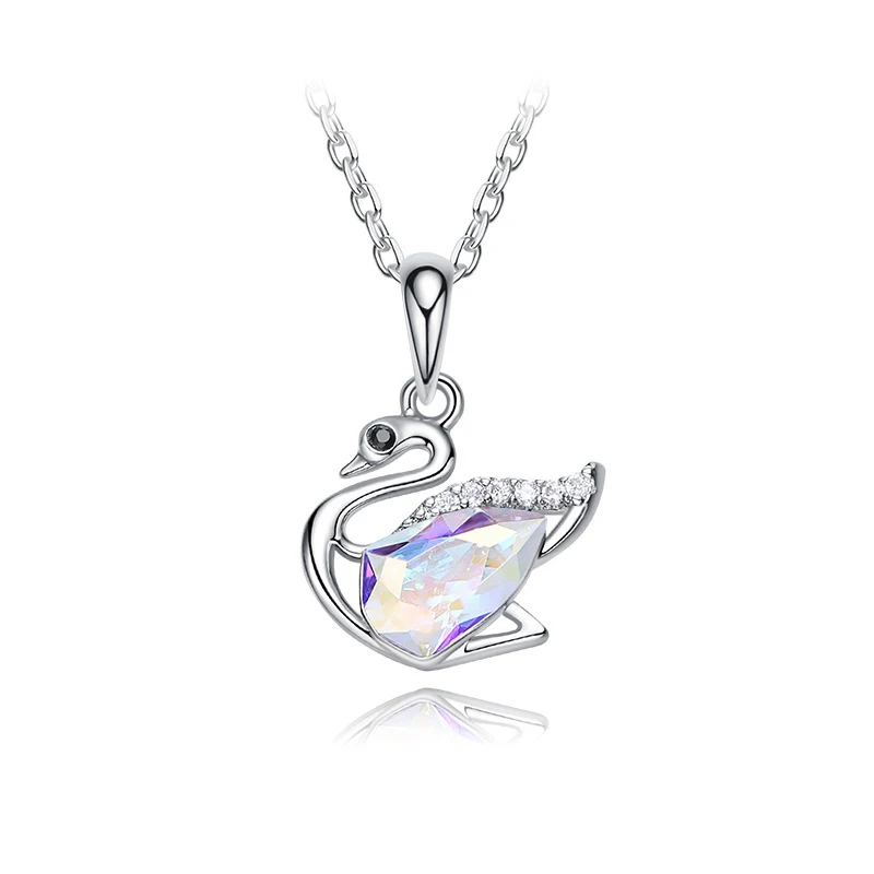 

925 Sterling Silver Embellished with crystals from Swarovski Necklaces for Women Swan Extraordinary Beautiful