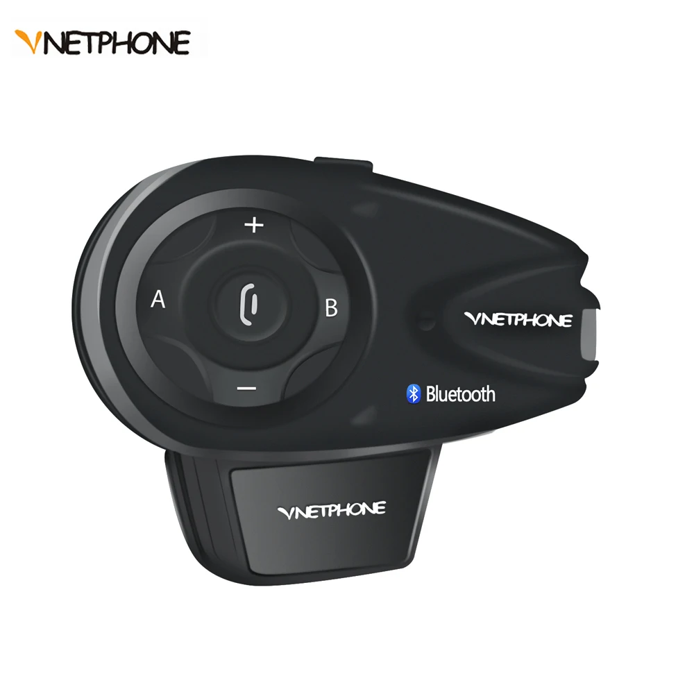 

Vnetphone V5-1200M Bluetooth Intercom Waterproof Range for 5 Riders Full Duplex Intercom Advanced Noise Control FM