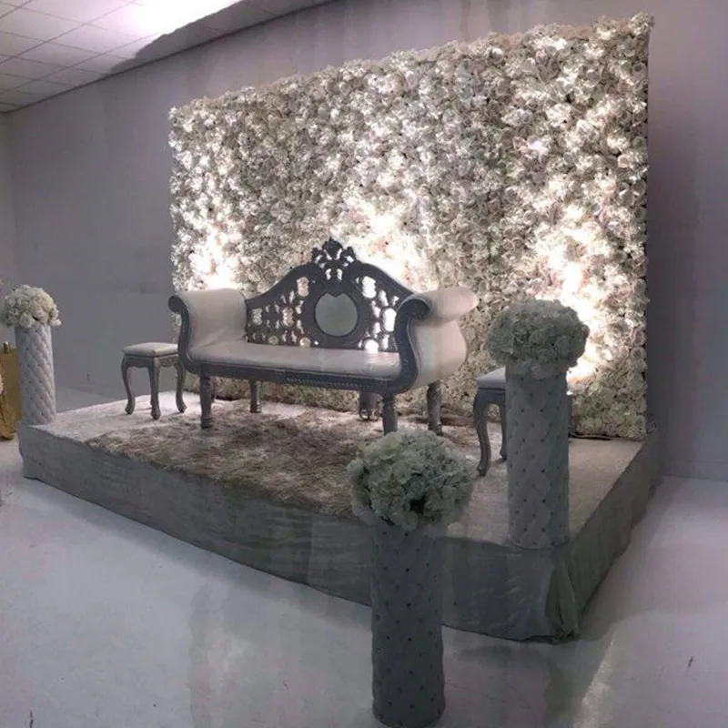 3D искусственный шелк цветок стены гортензии открытый пион Свадебный фон газон/столб цветок дорога свинец дома