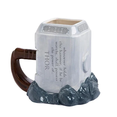 Новая креативная чашка мультфильм Герой Мстители аниме 3D стерео керамическая кофейная молочная чашка большая емкость чашка кружка для дома и офиса - Цвет: thunder hammer cup