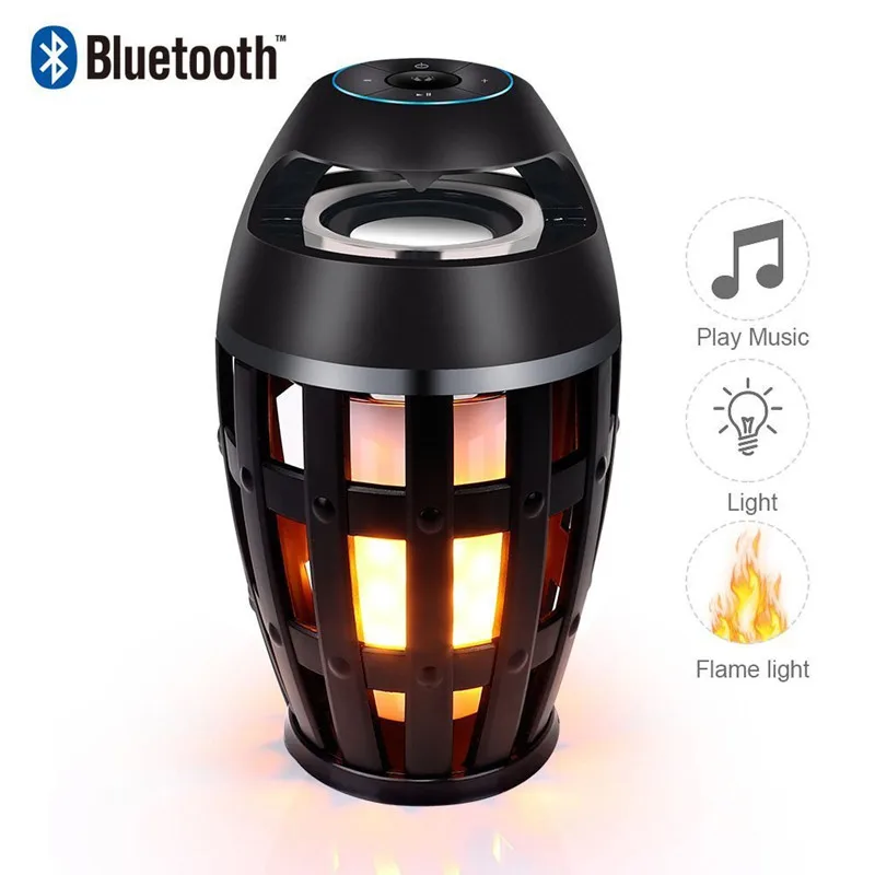 Bluetooth Speakers LED Torch Flame Atmosphere Lamp Wireless Bluetooth Speaker 