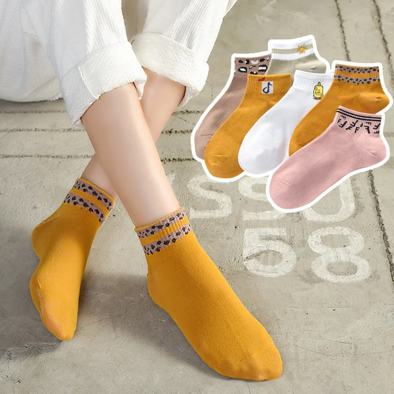 Летние новые женские хлопковые носки-лодочки короткие носки-трубы