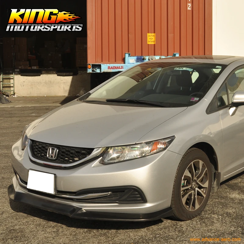 Для 2013 Honda Civic USDM GT Стиль переднего бампера губ Неокрашенный-PU(поли уретан