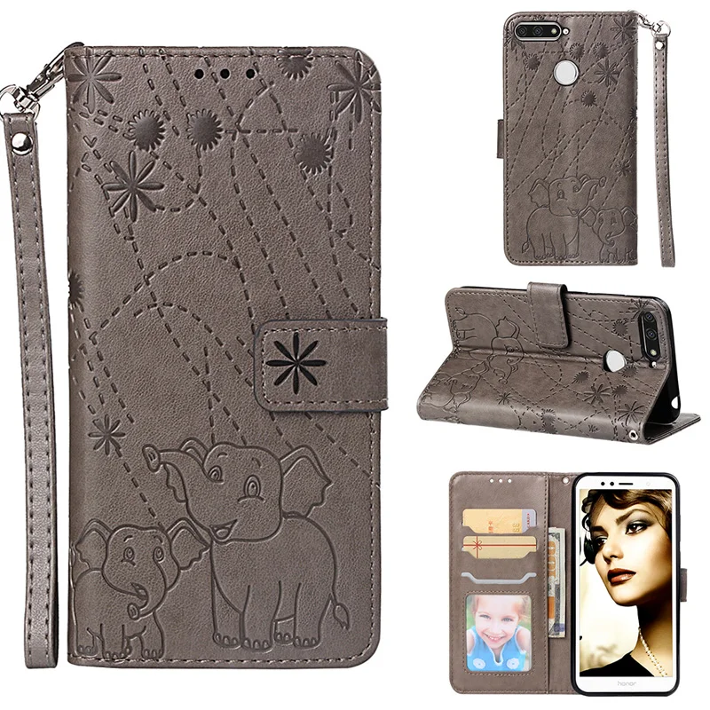 

2019 New Flip Leather Mobile Phone Case sFor Huawei Y6 2018 Cases Honor 7A Pro Wallet Bag For Huawei Enjoy 8E Cover Case Coque<