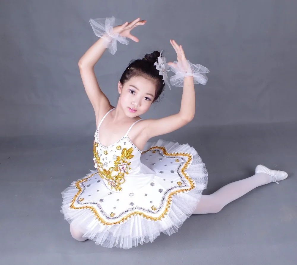 Балерина с перьями для девочек, детский костюм с блестками, белое платье-пачка с лебедем и озером, танцевальная одежда, балетная одежда для детей, платье для балета
