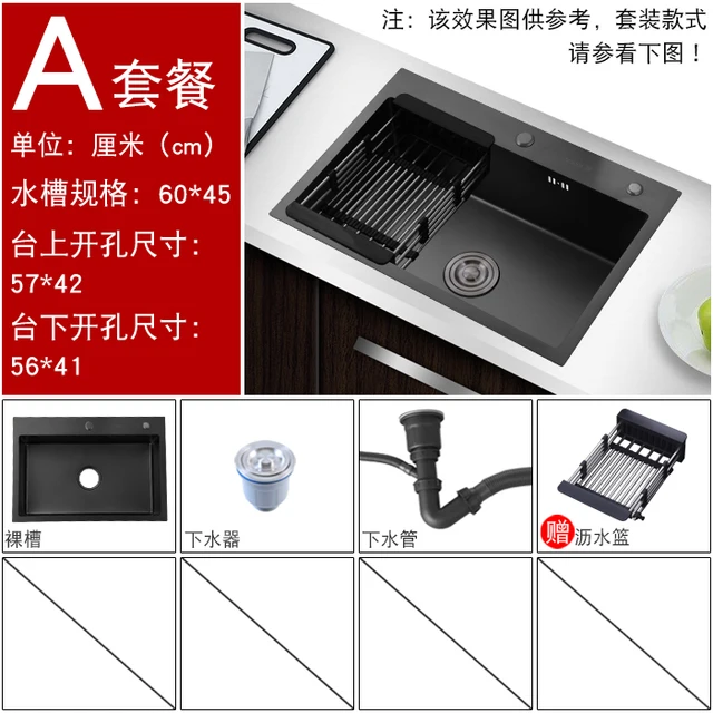 Black Kitchen Sink 304 Stainless Steel Vegetable Sink Large Size Sink Above Counter Or Udermount Double Bowl Kitchen Sinks Aliexpress