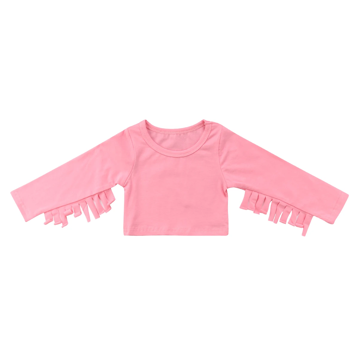 Fashion Toddler Kid Baby Girl Autumn Pink Fringe T Shirt Long Sleeve