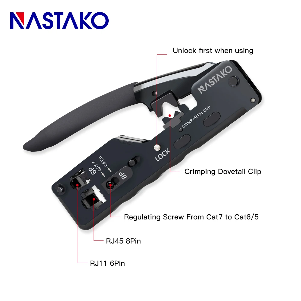 RJ45 Tool Network Crimping Tool RJ45 Crimper kit For RJ45 Cat7 Cat6 Cat5 Plug Connector network Cable Multi Crimp Metal Clip