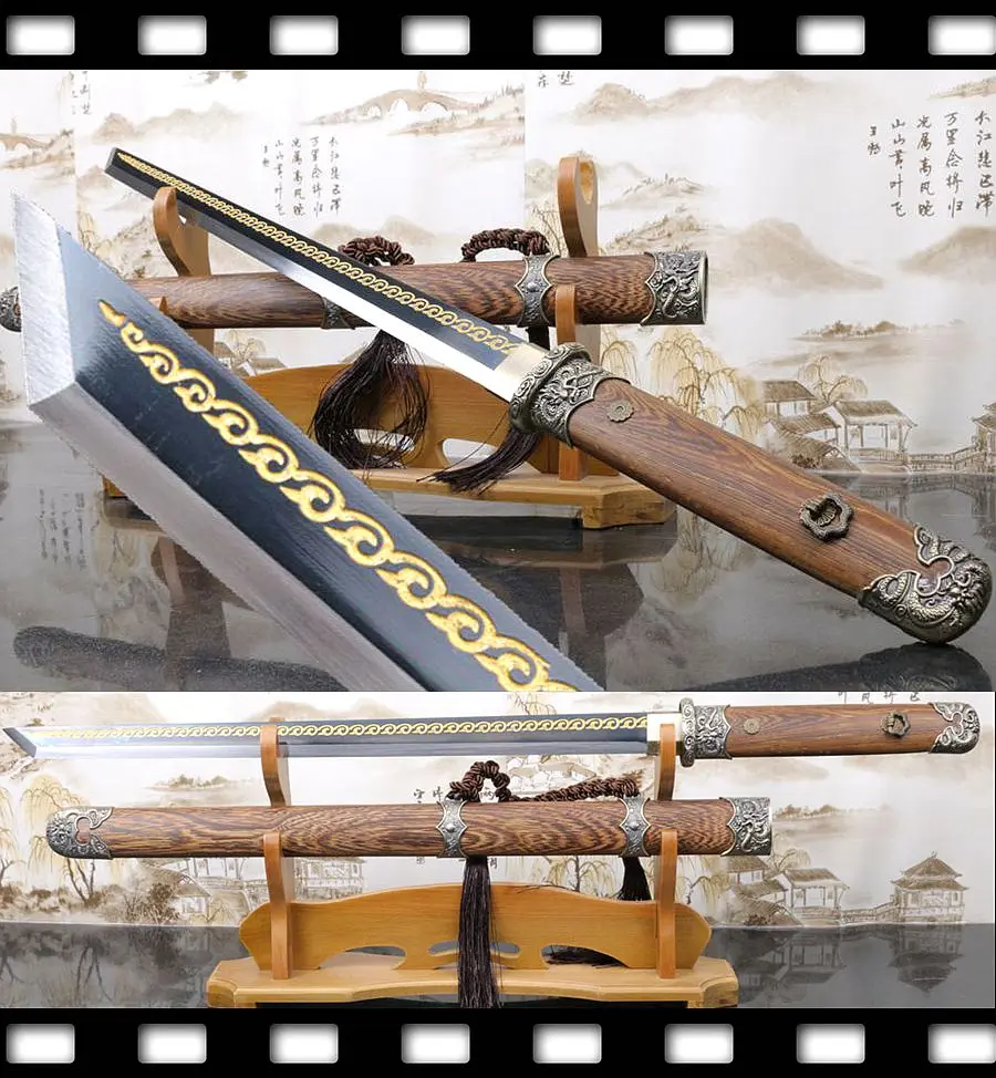 Real Handmade Chinese Sword Tang Dao Sharp Manganese Steel Straight