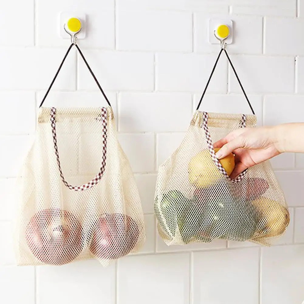 صافي غسل الأجهزة حقيبة التخزين شنقا الفاكهة الخضار المنظم حقيبة المطبخ الحمام متعددة الأغراض شبكة أشتات