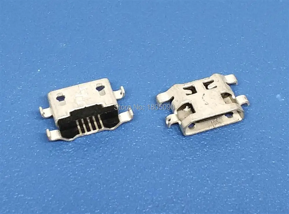 50 шт. разъем Micro USB 5pin обратная Тяжелая пластина 1,2 мм плоский рот без завивки сбоку Женский Для HUAWEI G7 lenovo Mini USB