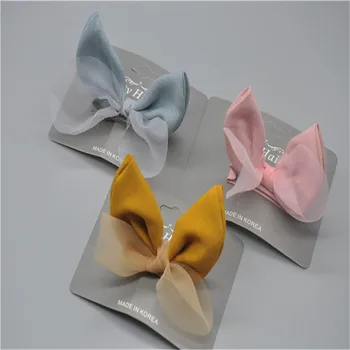 

1PC Multicolor Hairpin Stereo Rabbit Ears High Quality Girl Hair Band Hair Clip Korean Bow Girl Boutique Hair Accessories
