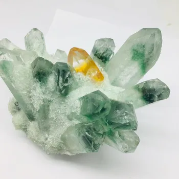 

1kg natural beautiful green flame ring quartz crystal cluster