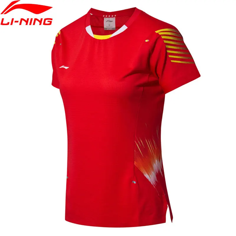 لى نينغ المرأة الريشة المنافسة القمصان في الجافة المنتخب الراعي بطانة في البكتيريا الرياضة تيز AAYN006 WTS1454