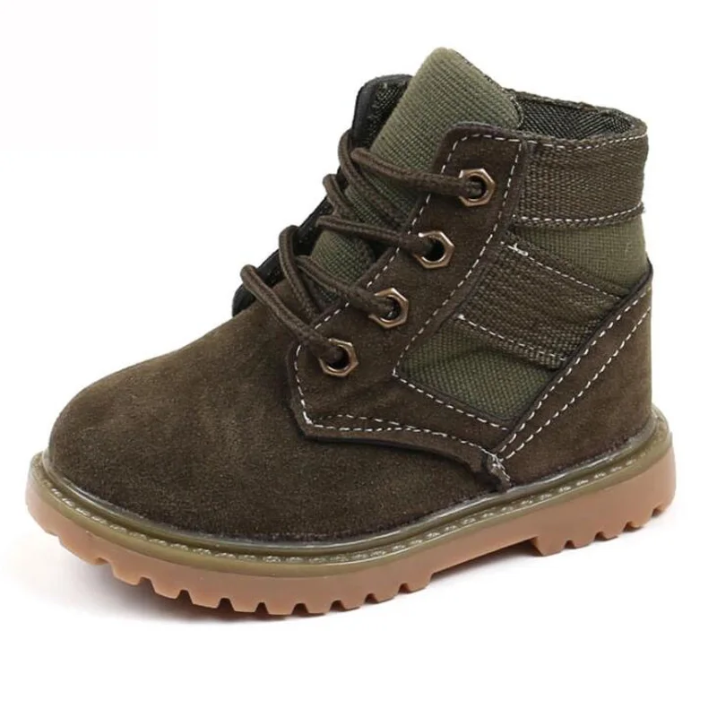 Thin Army Green Новая мода для мальчиков и девочек сапоги ботинки «мартенс» пинетки - Цвет: Thin Army Green
