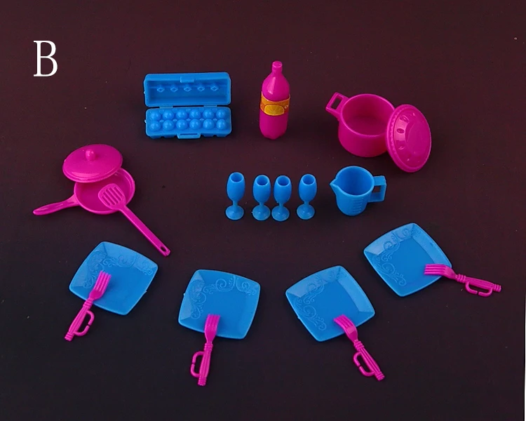 18 шт./компл. детский игровой домик игрушки блюдо, сковорода, кастрюля кухонный набор для приготовления пищи мебель для Барби Кукла