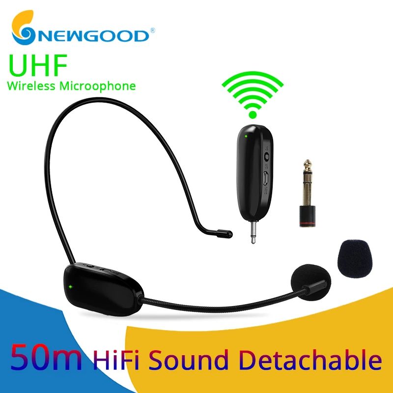 

UHF Wireless Microphone Speech Headset Megaphone Mobil Phone Mic For Loudspeaker Teaching Meeting Guide Microphone for computer