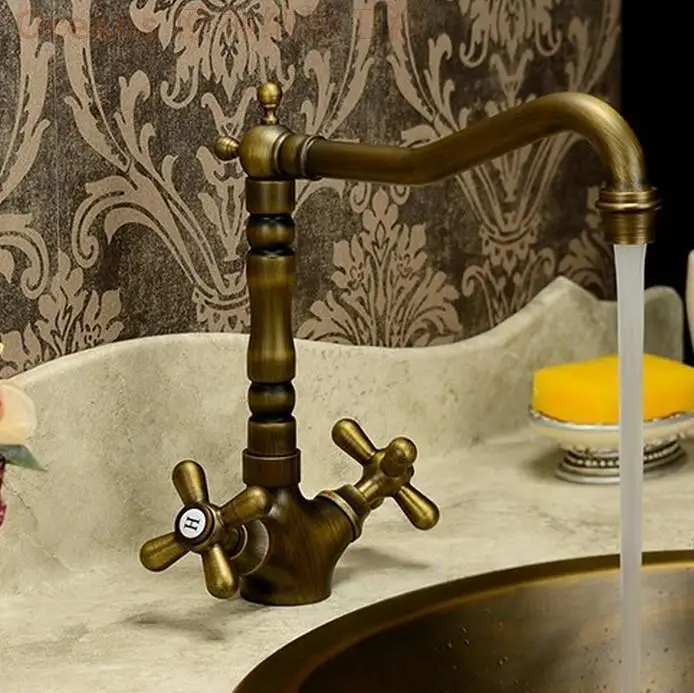 

Brand new European classical audience full copper basin faucet hot and cold water basin faucet rotatable antique free shipping