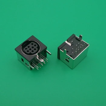 

10pcs/lot MD Housing Female DIN 9 Mini Pin S-video Adapter Socket Mini DIN Port Connector
