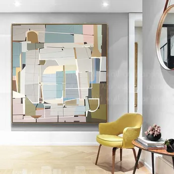 

Abstract painting on canvas wall art picture for living room home hallway original pink acrylic art texture handmade wall decor