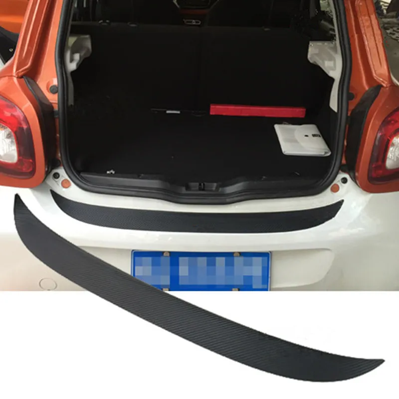 

3D Carbon Fiber Car Trunk Rear Guard Plate Protection Sticker Strip for Smart forfour 2016 2017 2018 2019