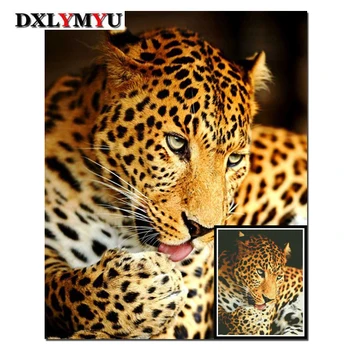 

5D DIY Diamond Painting Embroidery Leopard Full Square Diamond Cross Stitch Animal Rhinestone Mosaic Painting Wall Decor