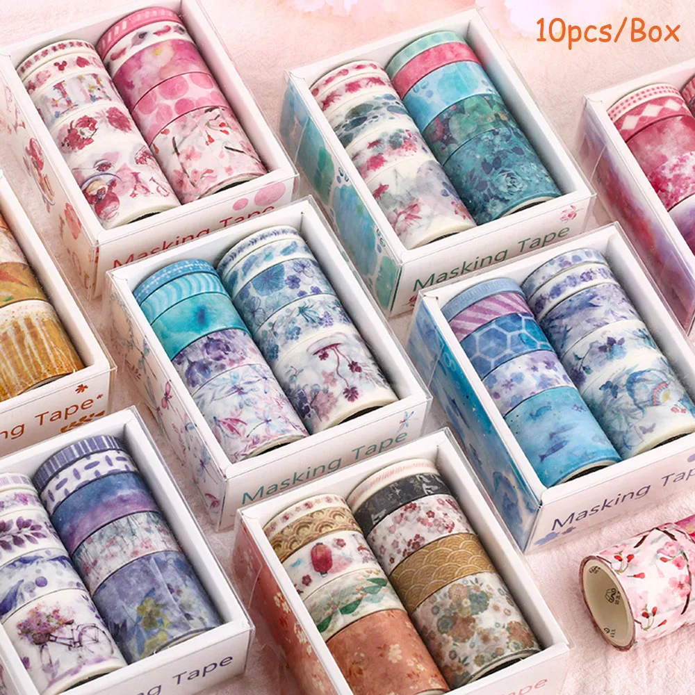 

10Pcs/Set Cute Japanese Mermaid Animal Washi Tape Set DIY Masking Tape Bullet Journal Supplies Scrapbooking Paper Stationary
