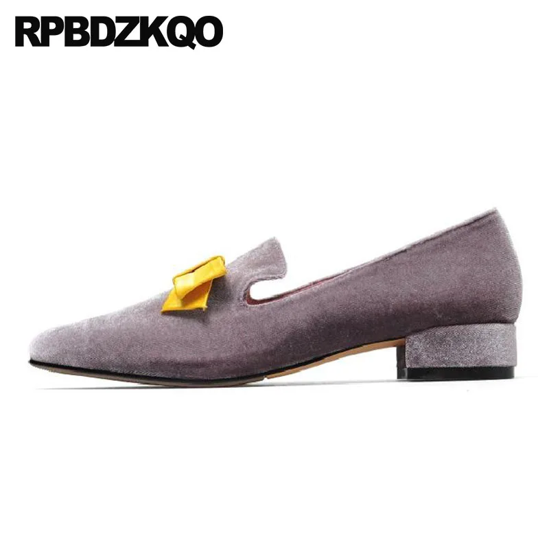 

cute 2018 chinese loafers japanese school bow ladies slip on women gray drop shipping pointed toe velvet designer shoes china