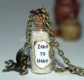

12pcs Hercules Zero to Hero Magic glass Bottle Necklace with a Pegasus Charm Inspired necklace