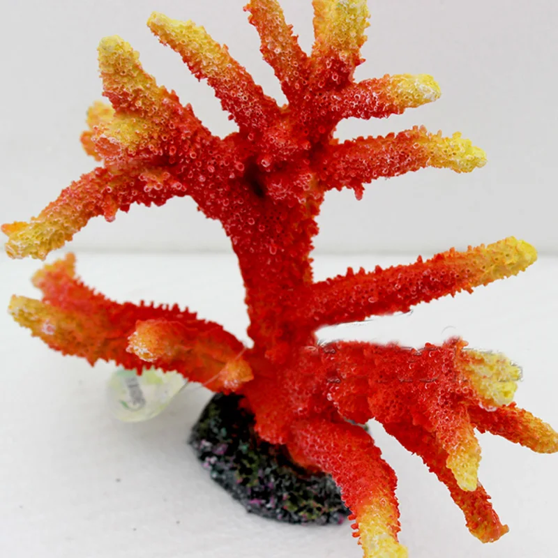 Красное искусственное Коралловое украшение из смолы для аквариума|artificial coral|coral