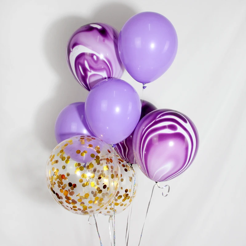 

Romantic Purple rainbow latex ballon set Children Toys Birthday wedding Party Decoration party Supplies