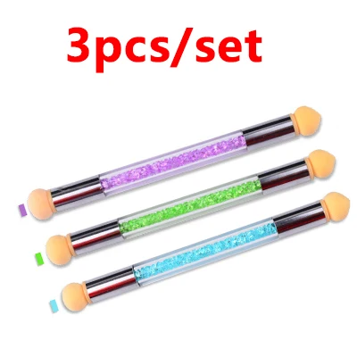 3PCS Style 4 3 шт двухсторонняя кисть для дизайна ногтей Гель-лак для рисования градиентная Кисть для ногтей Дозирующий карандаш для маникюра рисование, Полировка Кисть для ухода за ногтями - Цвет: 3PCS Style 4