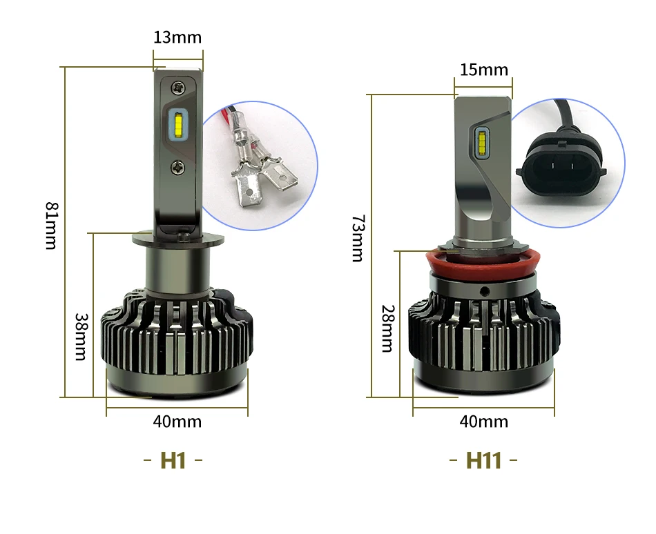 Супер Мини Размер 12V 24V H4 H7 H1 Led H11 H9 H8 9005 9006 HB4 Автомобильные светодиодные фары 6000 К авто фары металлический разъем Conversion Kit