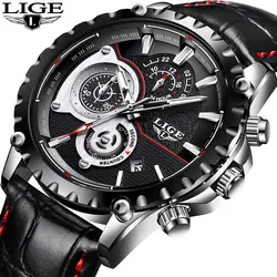 Relogio Masculino часы Для Мужчин's Элитный бренд LIGE модные Бизнес кварцевые часы Для мужчин Водонепроницаемый Спорт Военная кожаный Наручные часы