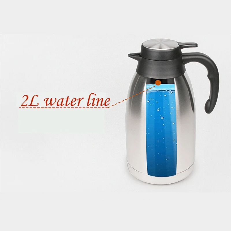 Stainless Steel + Plastic Vacuum Flasks 1L/1.5L/2L Vacuum Jug Water Kettle Keep Water Warm