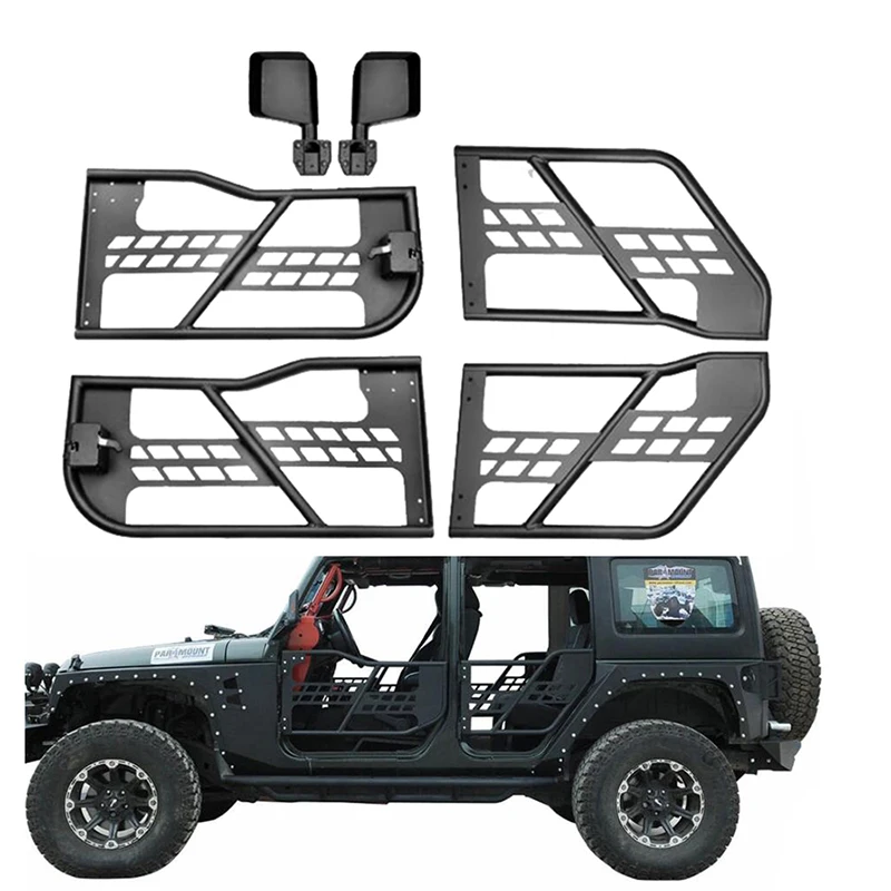 

Body Armor Complete Set of 4 Tubular Door with side mirror fit for Jeep Wrangler 2007 08 09 10 11 2012 2013 2014 2015 2016 2017