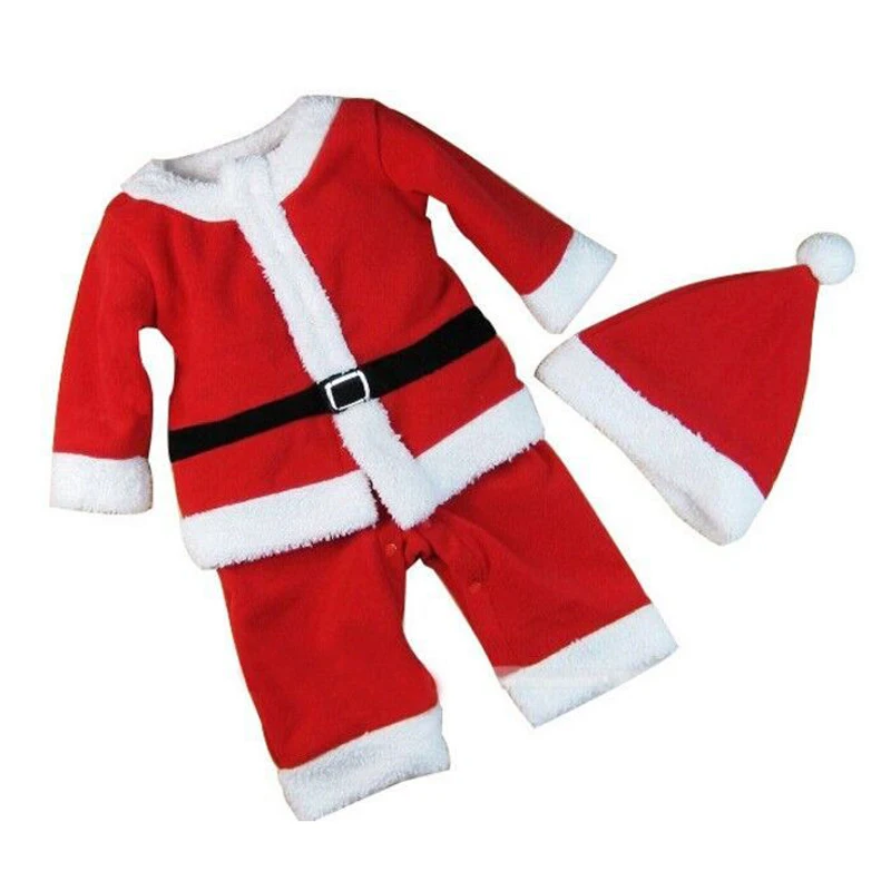 

Velvet Boys Girls Red Santa Claus Costume Christmas Party Gift Cosplay Clothes Hat Set for Kids Children dressed up Clothing