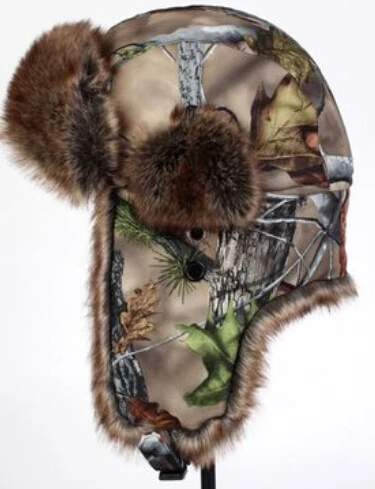 Супер теплый! Осенне-зимняя обувь для мужчин и женщин Дерево печати военная шляпа водонепроницаемый ветрозащитный тепловой Лыжи уха холодной доказательство хлопка hat - Цвет: 62cm