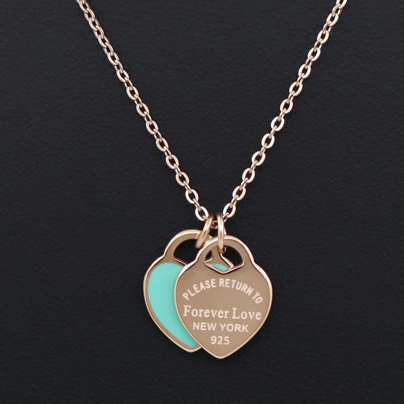 Новое поступление Любовь Двойное сердце Эмаль верхняя одежда FOREVER Love из