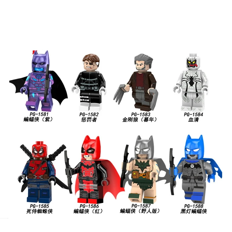 

Single Sale Building Blocks PG8146 Frank Castle Deadpool Spiderm Wolverine Batman Anti-Venom SuperHero Bricks Kids DIY Toys