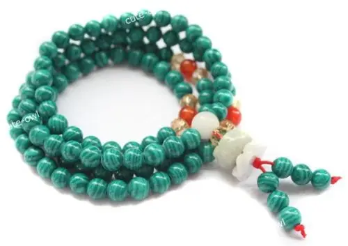 

ddh001712 6mm Tibet Buddhist 108 Natural Turquoise Prayer Beads Mala Necklace Amulet 28% Discount