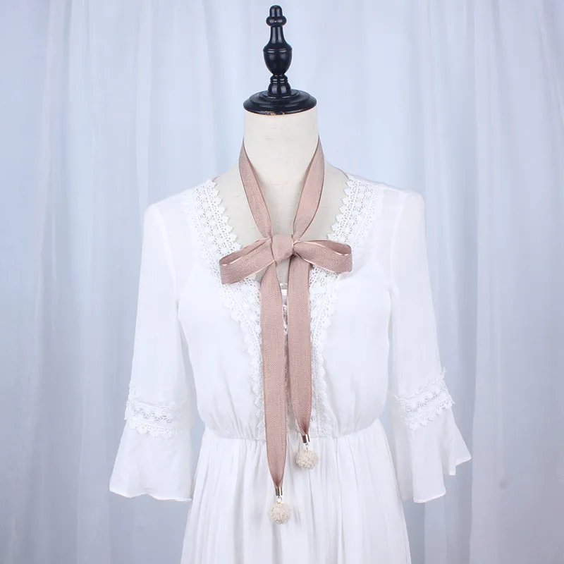 Новая мода длинный тонкий женский тканевый трикотажный пояс с помпонами женский для платья для женщин ceinture femme