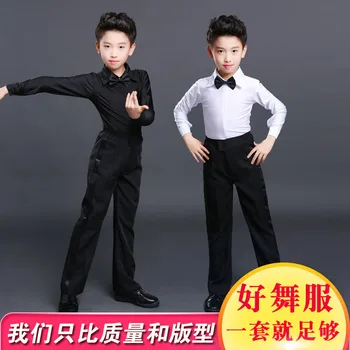 

Little boy Latin New Boy Latin Dancing Clothing Set boys Latin Shirt+pants Set Rumba/Cha Cha/Samba Dancewear