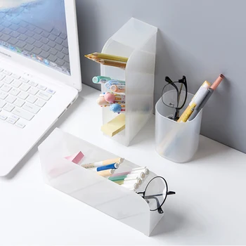 

Plastic Pen Holder Desktop Storage Oblique Insertion Organizer Pencil Stationery Office Desk Home DC112