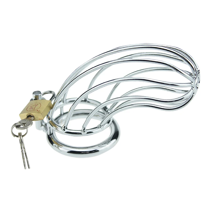 Male Chastity Devices Stainless Steel Cock Cage For Men Metal Chastity Belt Penis Ring Sex Toys Cock Lock Bondage Adult Products (4)