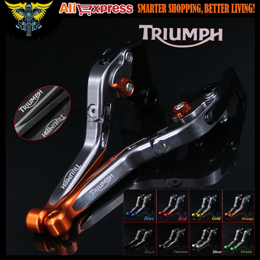 Orange+Titanium CNC Adjustable Folding Extendable Motorcycle Brake